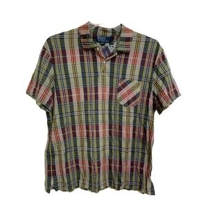 Polo Ralph Lauren Multicolored Plaid Short Sleeve Polo Shirt Size Large NWT
